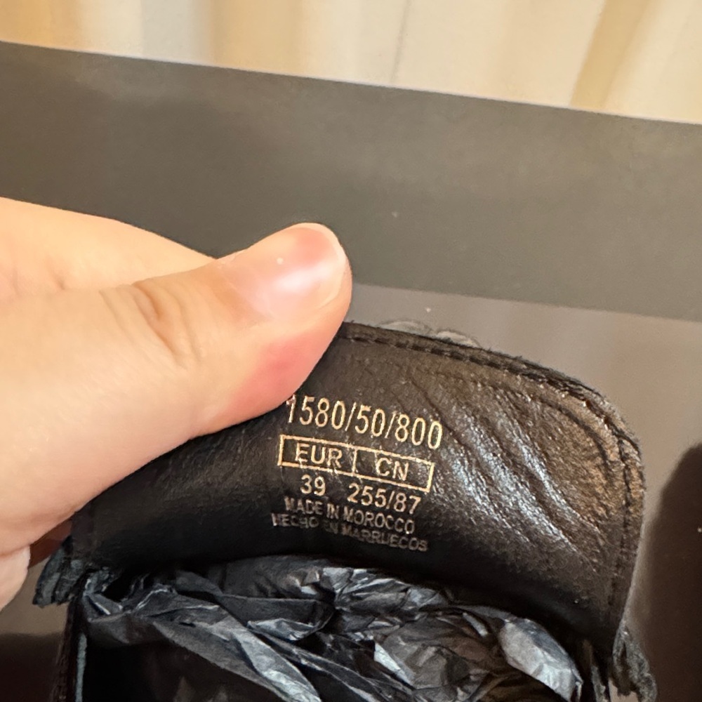 Massimo Dutti Black Patent Leather Loafers Size 39 Women Clean Made In Morocco - Picture 6 of 6
